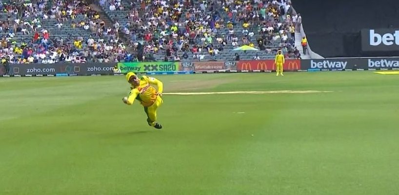 Watch: Faf du Plessis take an outstanding one-handed catch