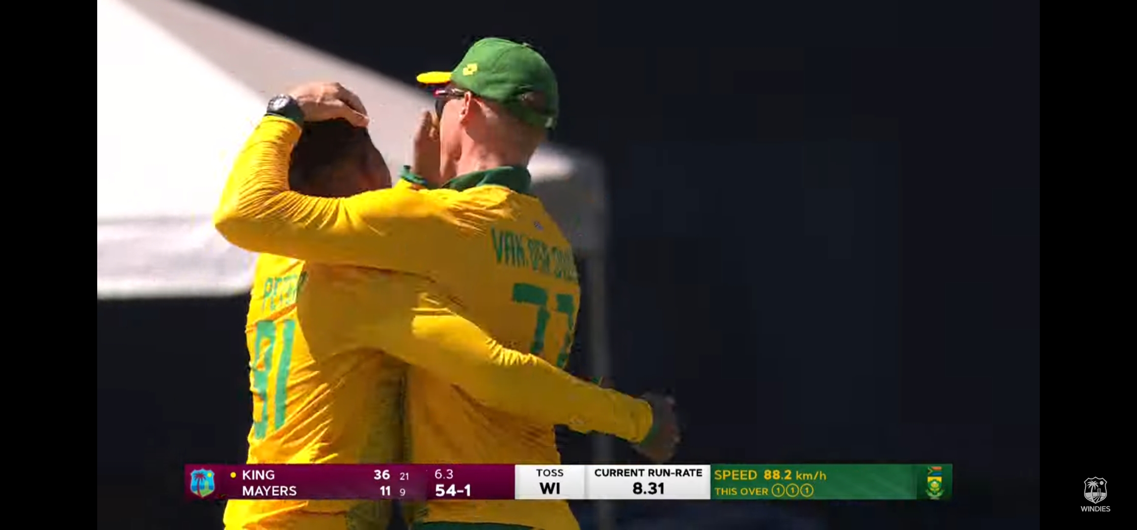 Watch: South Africa vs Windies second T20 International